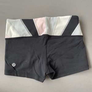 Size 4 Lululemon Grey, Pink, & Black Boogie Shorts